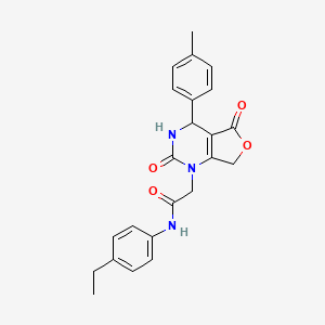 molecular formula C23H23N3O4 B2567688 N-(4-éthylphényl)-2-(2,5-dioxo-4-(p-tolyl)-3,4-dihydrofuro[3,4-d]pyrimidin-1(2H,5H,7H)-yl)acétamide CAS No. 1251574-80-7