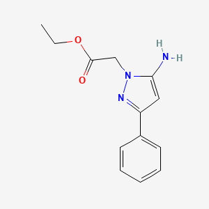 molecular formula C13H15N3O2 B2567693 ethyl 2-(5-amino-3-phenyl-1H-pyrazol-1-yl)acetate CAS No. 245556-53-0