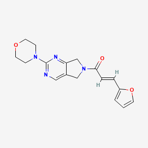molecular formula C17H18N4O3 B2567696 (E)-3-(呋喃-2-基)-1-(2-吗啉代-5H-吡咯并[3,4-d]嘧啶-6(7H)-基)丙-2-烯-1-酮 CAS No. 2035036-79-2