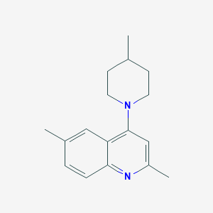 molecular formula C17H22N2 B256770 2,6-Dimethyl-4-(4-methylpiperidin-1-yl)quinoline 