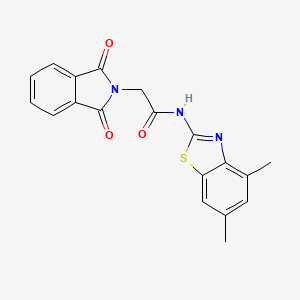 molecular formula C19H15N3O3S B2567701 N-(4,6-二甲基苯并[d]噻唑-2-基)-2-(1,3-二氧代异吲哚啉-2-基)乙酰胺 CAS No. 361478-52-6
