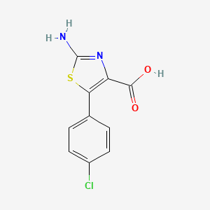 molecular formula C10H7ClN2O2S B2567702 2-Amino-5-(4-chlorophenyl)-1,3-thiazole-4-carboxylic acid CAS No. 923249-02-9