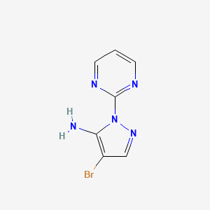 molecular formula C7H6BrN5 B2567711 4-bromo-1-(pyrimidin-2-yl)-1H-pyrazol-5-amine CAS No. 1542113-05-2