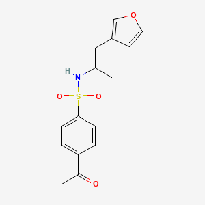 molecular formula C15H17NO4S B2567713 4-acetyl-N-(1-(furan-3-yl)propan-2-yl)benzenesulfonamide CAS No. 1788843-38-8