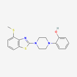 molecular formula C18H19N3OS2 B2567715 2-(4-(4-(甲硫代)苯并[d]噻唑-2-基)哌嗪-1-基)苯酚 CAS No. 1219907-20-6