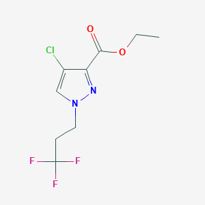 molecular formula C9H10ClF3N2O2 B2567717 ethyl 4-chloro-1-(3,3,3-trifluoropropyl)-1H-pyrazole-3-carboxylate CAS No. 1856057-31-2