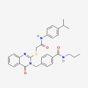 4-((2-((2-((4-isopropylphenyl)amino)-2-oxoethyl)thio)-4-oxoquinazolin-3(4H)-yl)methyl)-N-propylbenzamide