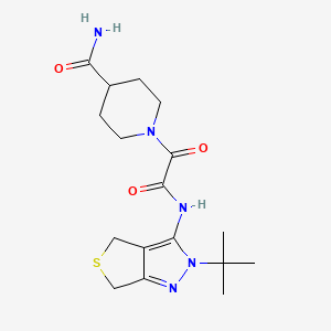 molecular formula C17H25N5O3S B2567730 1-[({2-tert-butyl-2H,4H,6H-thieno[3,4-c]pyrazol-3-yl}carbamoyl)carbonyl]piperidine-4-carboxamide CAS No. 941992-45-6