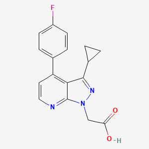 molecular formula C17H14FN3O2 B2567749 [3-cyclopropyl-4-(4-fluorophenyl)-1H-pyrazolo[3,4-b]pyridin-1-yl]acetic acid CAS No. 937606-50-3