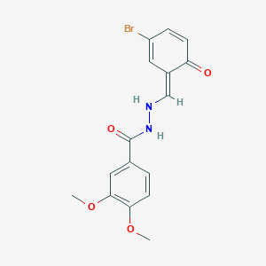molecular formula C16H15BrN2O4 B256775 N'-[(E)-(3-bromo-6-oxocyclohexa-2,4-dien-1-ylidene)methyl]-3,4-dimethoxybenzohydrazide 
