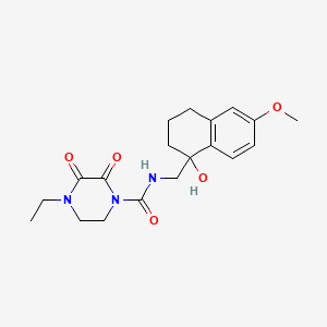 4-ethyl-N-((1-hydroxy-6-methoxy-1,2,3,4-tetrahydronaphthalen-1-yl)methyl)-2,3-dioxopiperazine-1-carboxamide