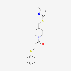1-(4-(((4-Methylthiazol-2-yl)thio)methyl)piperidin-1-yl)-3-(phenylthio)propan-1-one