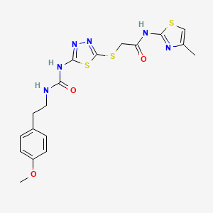 2-((5-(3-(4-methoxyphenethyl)ureido)-1,3,4-thiadiazol-2-yl)thio)-N-(4-methylthiazol-2-yl)acetamide
