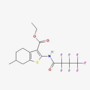 Ethyl 2-[(2,2,3,3,4,4,4-heptafluorobutanoyl)amino]-6-methyl-4,5,6,7-tetrahydro-1-benzothiophene-3-carboxylate