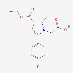 molecular formula C16H16FNO4 B2567780 [3-(ethoxycarbonyl)-5-(4-fluorophenyl)-2-methyl-1H-pyrrol-1-yl]acetic acid CAS No. 879329-75-6