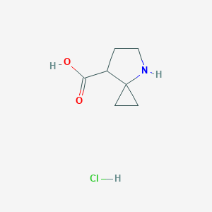 molecular formula C7H12ClNO2 B2567783 4-Azaspiro[2.4]heptane-7-carboxylic acid;hydrochloride CAS No. 2305253-40-9
