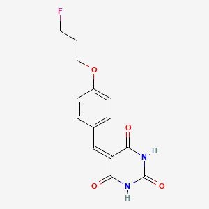 molecular formula C14H13FN2O4 B2567785 5-{[4-(3-fluoropropoxy)phenyl]methylene}-2,4,6(1H,3H,5H)-pyrimidinetrione CAS No. 477857-23-1