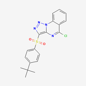molecular formula C19H17ClN4O2S B2567788 3-[(4-Tert-butylphenyl)sulfonyl]-5-chloro[1,2,3]triazolo[1,5-a]quinazoline CAS No. 1174392-46-1