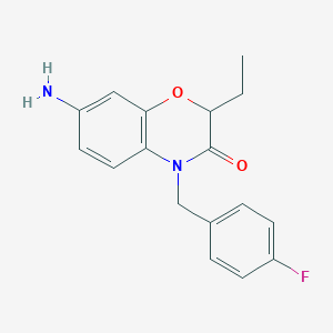 7-amino-2-ethyl-4-[(4-fluorophenyl)methyl]-3,4-dihydro-2H-1,4-benzoxazin-3-one