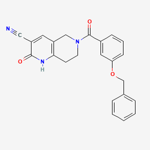 molecular formula C23H19N3O3 B2567794 6-(3-(Benzyloxy)benzoyl)-2-oxo-1,2,5,6,7,8-hexahydro-1,6-naphthyridine-3-carbonitrile CAS No. 2034485-88-4