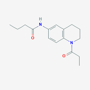 molecular formula C16H22N2O2 B2567795 N-(1-propionyl-1,2,3,4-tetrahydroquinolin-6-yl)butyramide CAS No. 955532-85-1