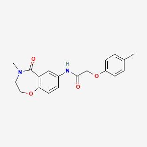 molecular formula C19H20N2O4 B2567800 N-(4-methyl-5-oxo-2,3,4,5-tetrahydrobenzo[f][1,4]oxazepin-7-yl)-2-(p-tolyloxy)acetamide CAS No. 922001-06-7
