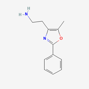 molecular formula C12H14N2O B2567801 2-(5-Methyl-2-phenyl-1,3-oxazol-4-yl)ethan-1-amine CAS No. 521266-47-7