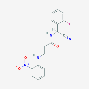 molecular formula C17H15FN4O3 B2567806 N-[cyano(2-fluorophenyl)methyl]-3-[(2-nitrophenyl)amino]propanamide CAS No. 1280923-97-8