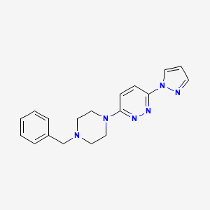 molecular formula C18H20N6 B2567808 3-(4-benzylpiperazin-1-yl)-6-(1H-pyrazol-1-yl)pyridazine CAS No. 2415543-45-0