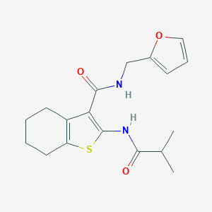 molecular formula C18H22N2O3S B256781 N-(2-furylmethyl)-2-(isobutyrylamino)-4,5,6,7-tetrahydro-1-benzothiophene-3-carboxamide 