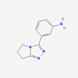 molecular formula C11H12N4 B2567813 3-{5H,6H,7H-pyrrolo[2,1-c][1,2,4]triazol-3-yl}aniline CAS No. 949980-60-3