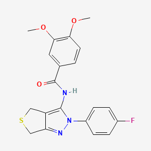 N-[2-(4-fluorophenyl)-4,6-dihydrothieno[3,4-c]pyrazol-3-yl]-3,4-dimethoxybenzamide