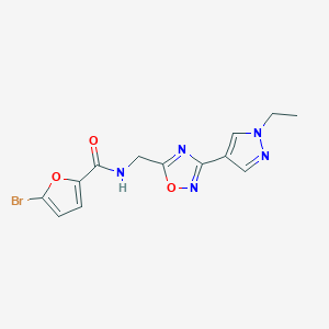 molecular formula C13H12BrN5O3 B2567821 5-溴-N-((3-(1-乙基-1H-吡唑-4-基)-1,2,4-恶二唑-5-基)甲基)呋喃-2-甲酰胺 CAS No. 2034332-32-4