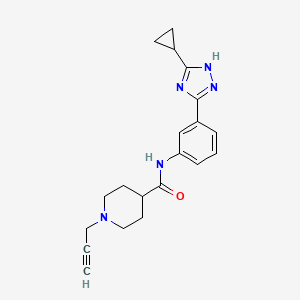 molecular formula C20H23N5O B2567822 N-[3-(3-cyclopropyl-1H-1,2,4-triazol-5-yl)phenyl]-1-(prop-2-yn-1-yl)piperidine-4-carboxamide CAS No. 1311802-42-2
