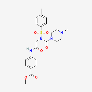 molecular formula C23H28N4O6S B2567825 4-(2-(4-甲基-N-甲苯磺酰哌嗪-1-甲酰胺)乙酰氨基)苯甲酸甲酯 CAS No. 899949-05-4