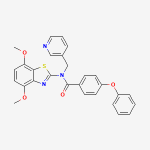 molecular formula C28H23N3O4S B2567827 N-(4,7-dimethoxybenzo[d]thiazol-2-yl)-4-phenoxy-N-(pyridin-3-ylmethyl)benzamide CAS No. 922659-97-0