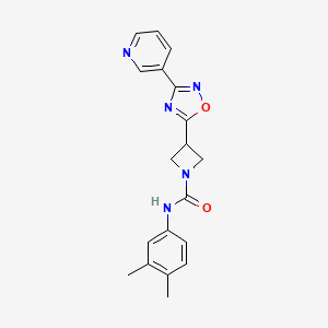 molecular formula C19H19N5O2 B2567829 N-(3,4-dimethylphenyl)-3-(3-(pyridin-3-yl)-1,2,4-oxadiazol-5-yl)azetidine-1-carboxamide CAS No. 1324189-91-4