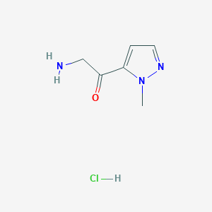 2-Amino-1-(2-methylpyrazol-3-yl)ethanone;hydrochloride