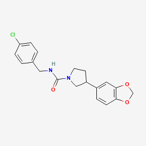 3-(benzo[d][1,3]dioxol-5-yl)-N-(4-chlorobenzyl)pyrrolidine-1-carboxamide