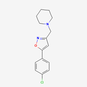 molecular formula C15H17ClN2O B2567842 1-{[5-(4-Chlorophenyl)-3-isoxazolyl]methyl}piperidine CAS No. 343374-67-4