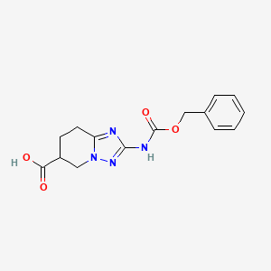 molecular formula C15H16N4O4 B2567846 2-(Phenylmethoxycarbonylamino)-5,6,7,8-tetrahydro-[1,2,4]triazolo[1,5-a]pyridine-6-carboxylic acid CAS No. 2287343-06-8