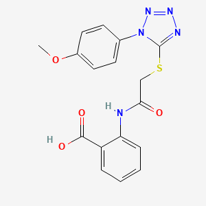 molecular formula C17H15N5O4S B2567848 2-[[2-[1-(4-methoxyphenyl)tetrazol-5-yl]sulfanylacetyl]amino]benzoic Acid CAS No. 874466-66-7