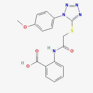 2-(2-{[1-(4-methoxyphenyl)-1H-1,2,3,4-tetrazol-5-yl]sulfanyl}acetamido)benzoic acid