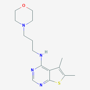 molecular formula C15H22N4OS B256785 N-(5,6-dimethylthieno[2,3-d]pyrimidin-4-yl)-N-[3-(4-morpholinyl)propyl]amine 