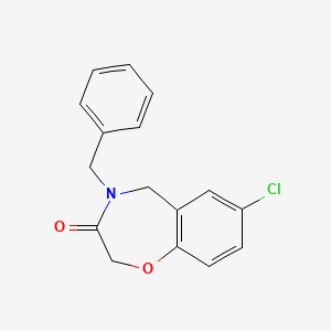 molecular formula C16H14ClNO2 B2567860 4-benzyl-7-chloro-4,5-dihydro-1,4-benzoxazepin-3(2H)-one CAS No. 1340800-69-2