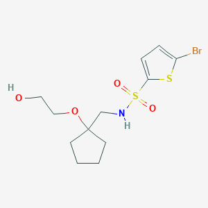 molecular formula C12H18BrNO4S2 B2567863 5-Brom-N-((1-(2-Hydroxyethoxy)cyclopentyl)methyl)thiophen-2-sulfonamid CAS No. 2176201-79-7