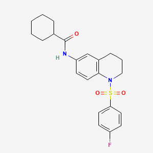 N-[1-(4-fluorophenyl)sulfonyl-3,4-dihydro-2H-quinolin-6-yl]cyclohexanecarboxamide