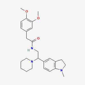 2-(3,4-dimethoxyphenyl)-N-(2-(1-methylindolin-5-yl)-2-(piperidin-1-yl)ethyl)acetamide