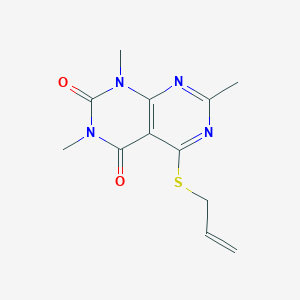 molecular formula C12H14N4O2S B2567885 5-(allylthio)-1,3,7-trimethylpyrimido[4,5-d]pyrimidine-2,4(1H,3H)-dione CAS No. 852167-85-2