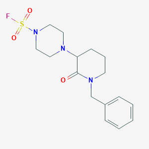 molecular formula C16H22FN3O3S B2567896 4-(1-Benzyl-2-oxopiperidin-3-yl)piperazine-1-sulfonyl fluoride CAS No. 2411192-98-6